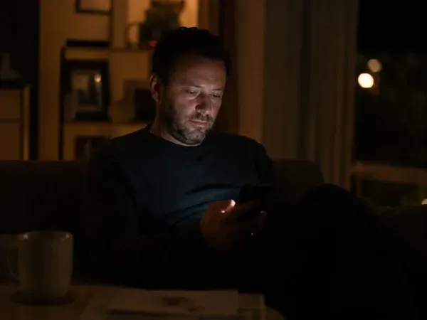 man lonely at night