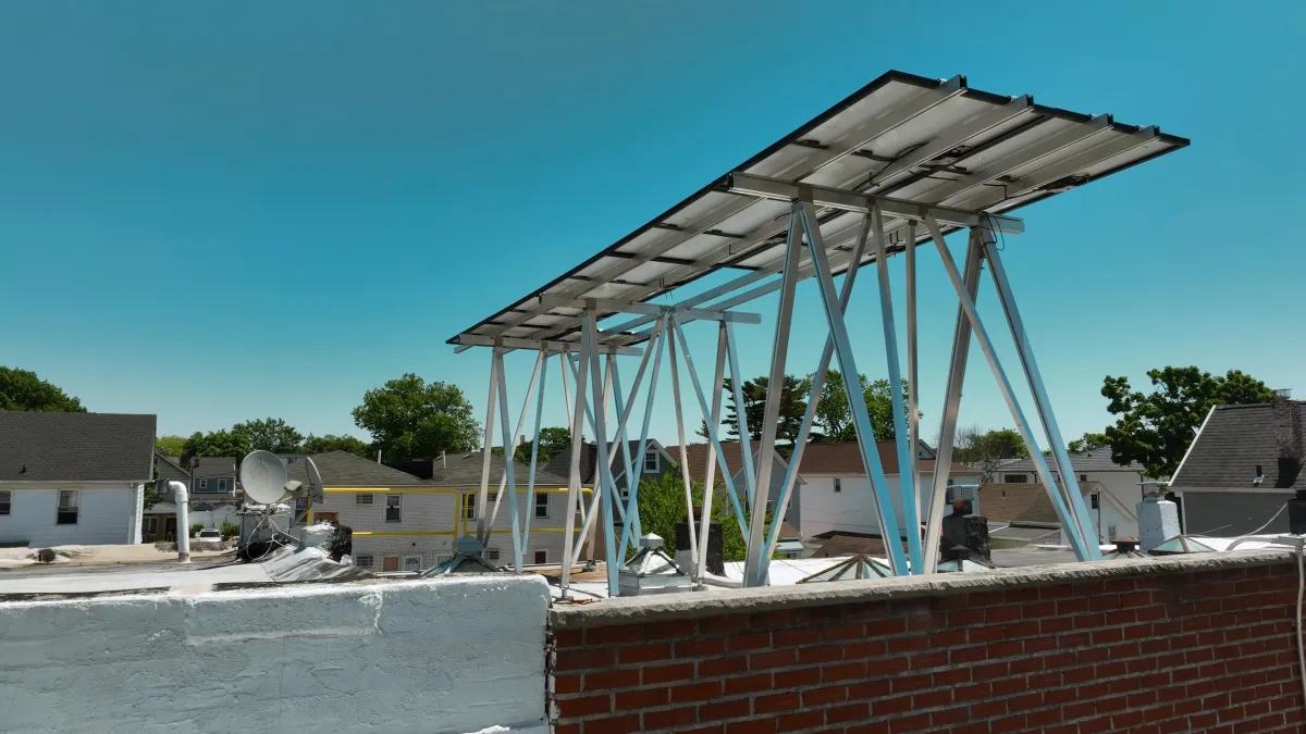 Solar system installed on reinforced roof