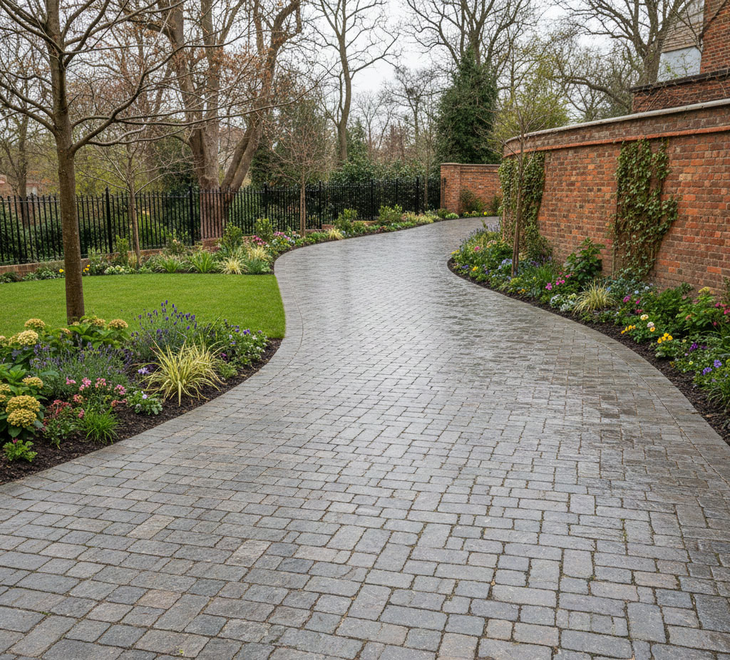 Block paving driveway and pathway completed in London