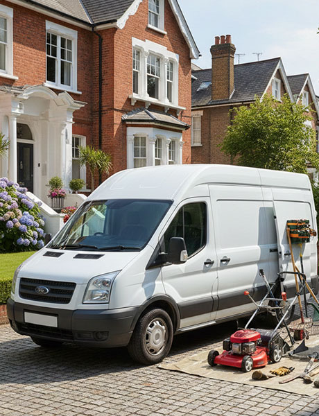 Monterra SL work van parked outside a residential property in London