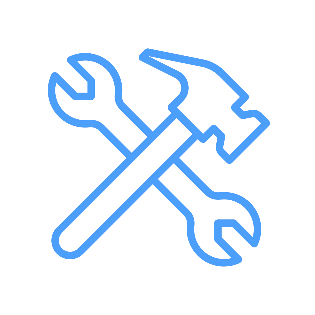 Crossed wrench and screwdriver icon representing new residential builds
