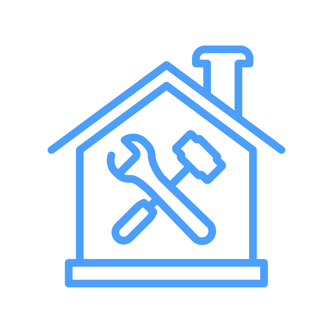 House with tools icon symbolizing home renovation services