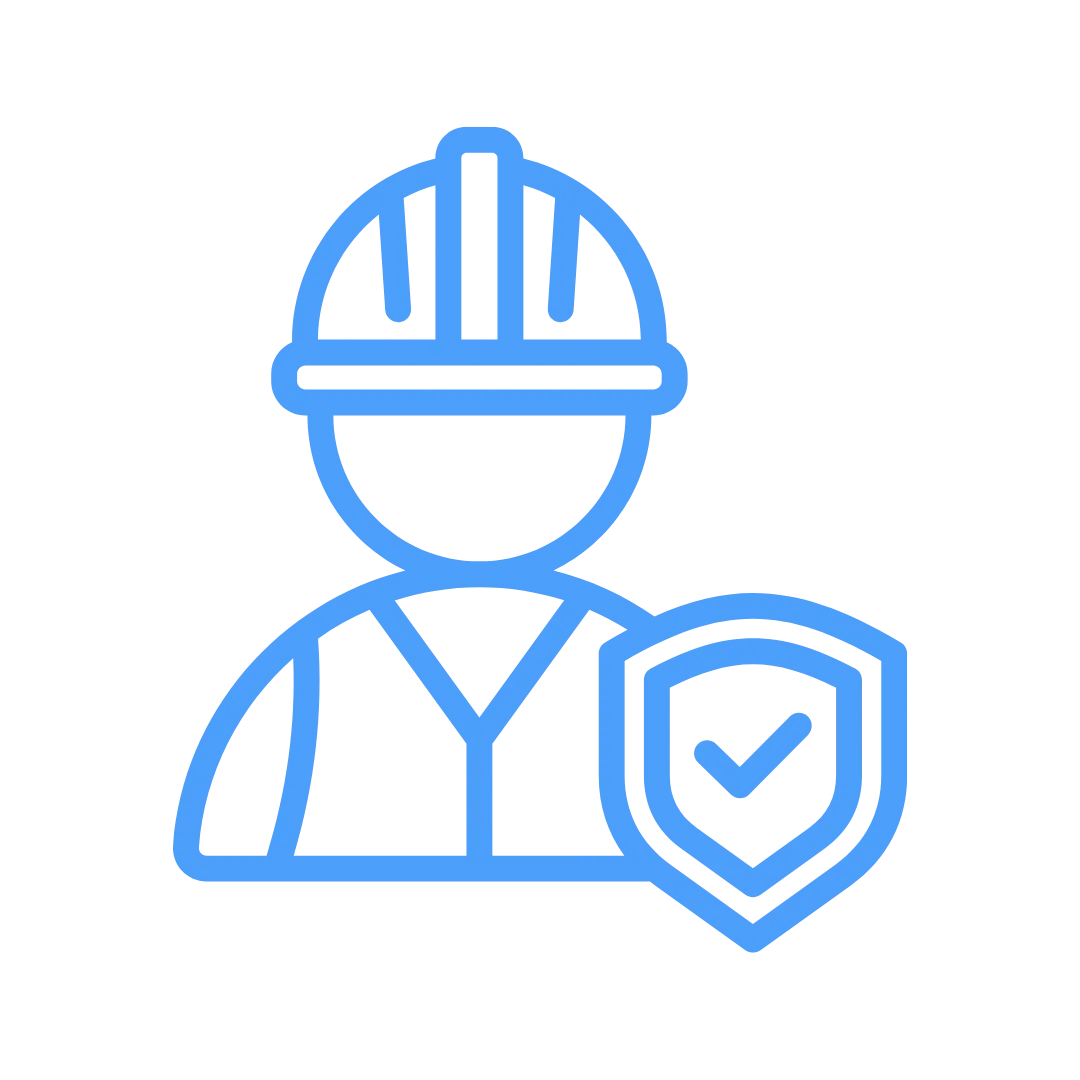 Builder with hard hat icon representing home extensions and add-ons