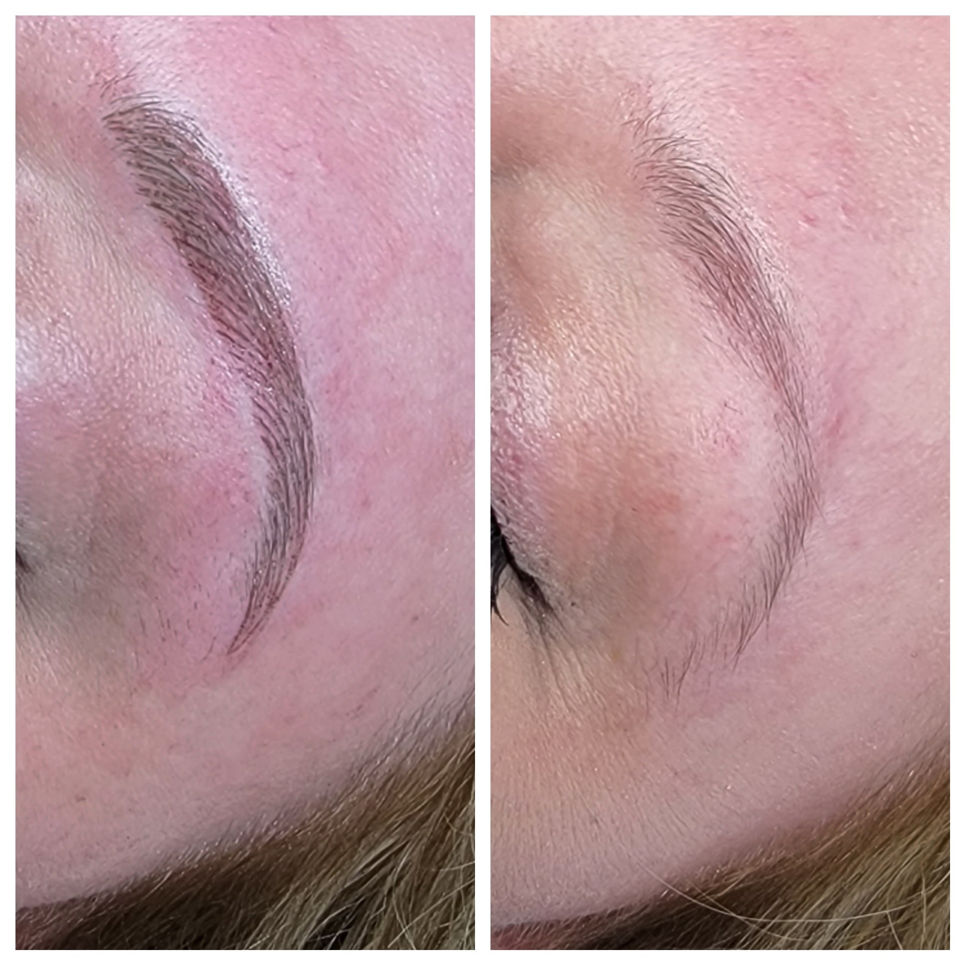 Many mature clients wear glasses and still benefit beautifully from permanent brows. In fact, defined brows can help create additional facial structure around the eyes and frames. Charlene considers your overall appearance, including how your brows interact with your natural features and personal style.