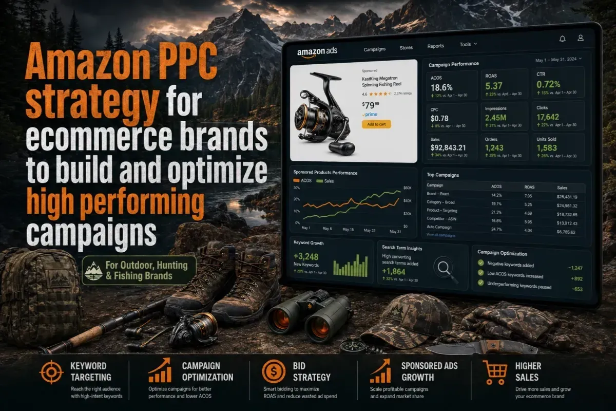 Visual of campaign performance metrics and outdoor gear symbolizing data‑driven ad strategy