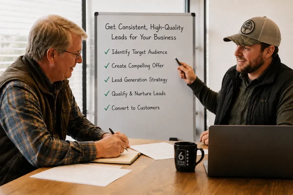 Male analyst reviewing amazon ppc advertising agency performance chart data on large monitor with traffic strategy whiteboard in modern office