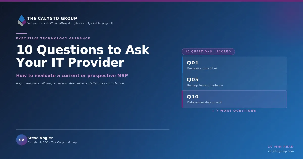 10 Key Questions for IT Providers