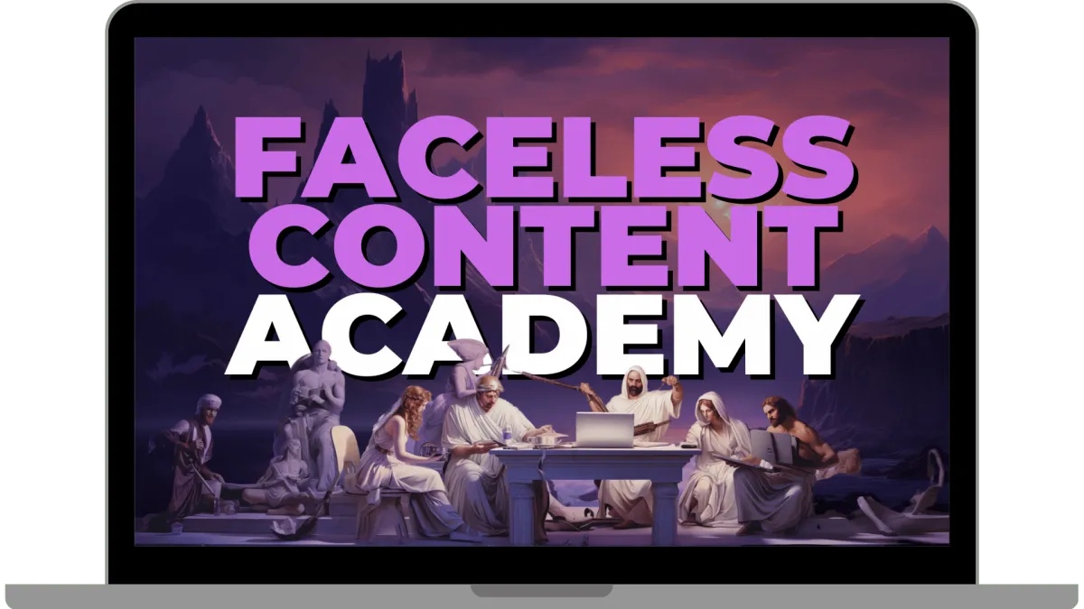 Faceless Content Academy Laptop Image