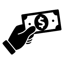 Hand holding cash representing your safe local meetup and payment for your pokemon cards