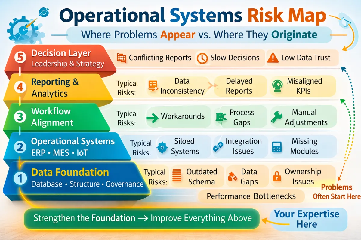 Illustration of operational systems framework and risk map