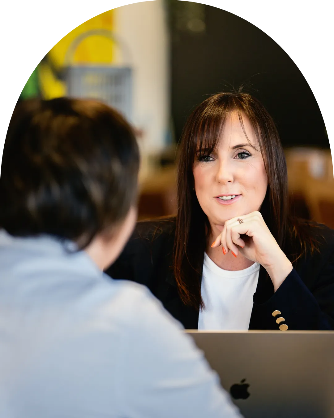 Lisa Tennant meeting with a client