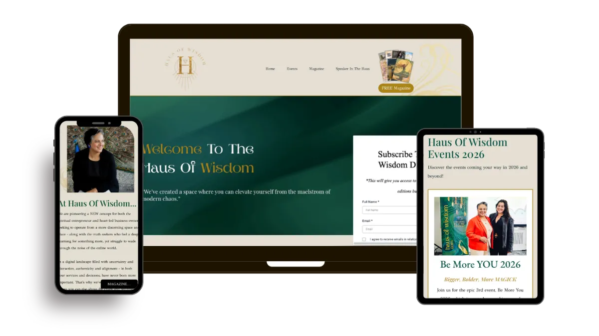 Haus Of Wisdom website build mockp