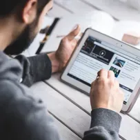 Man on a tablet computer