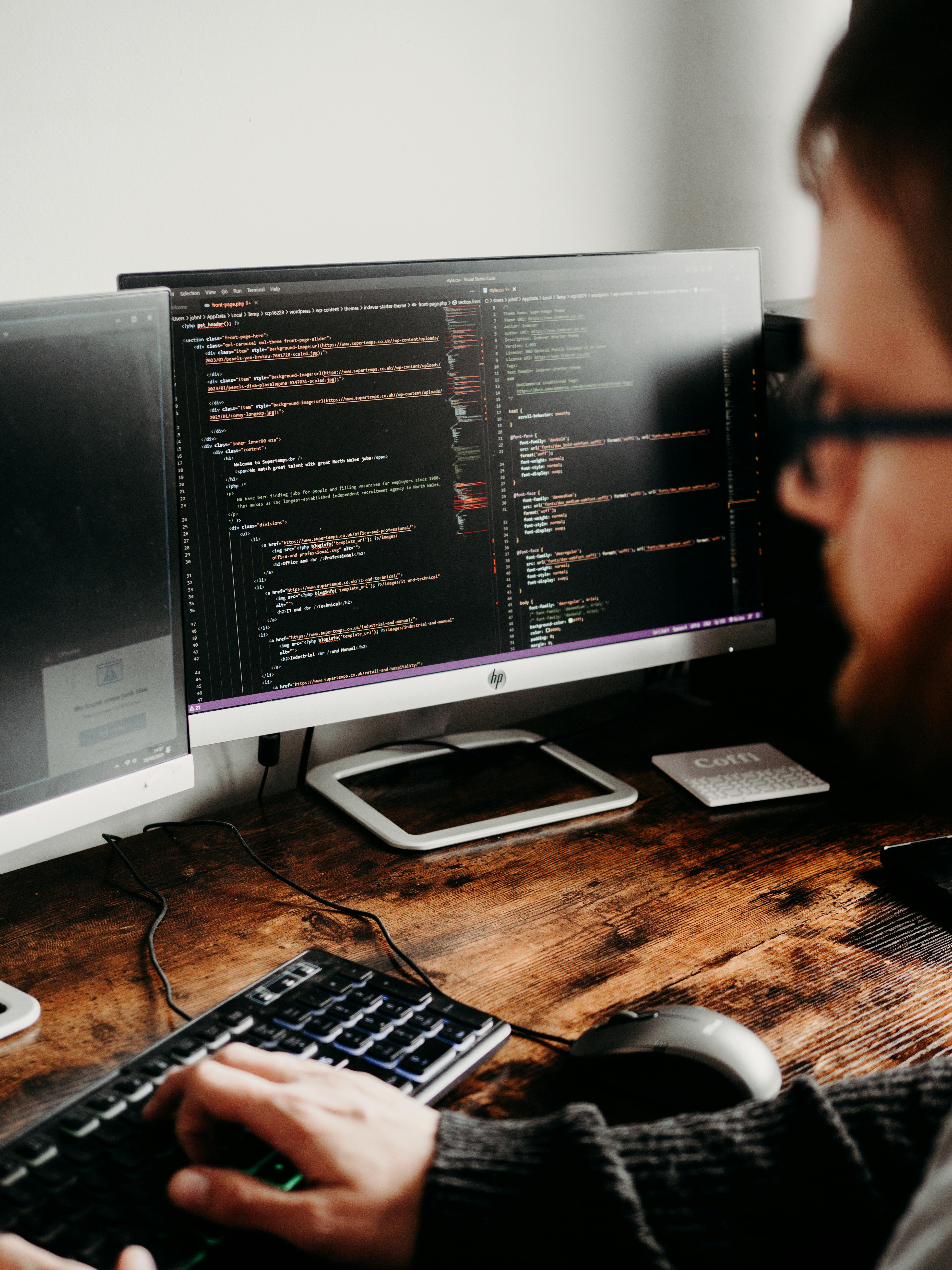 Person working on software 