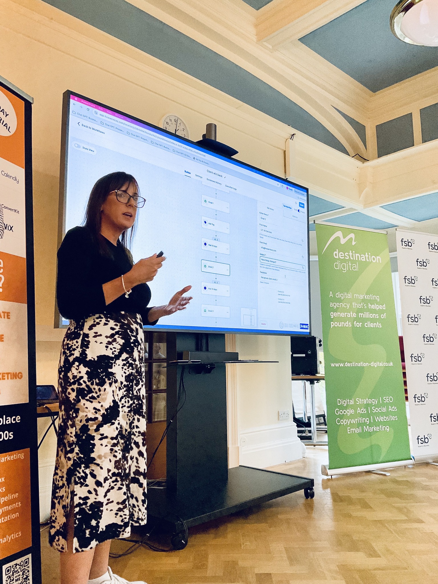 Lisa Tennant speaking at Bakewell Nteworking