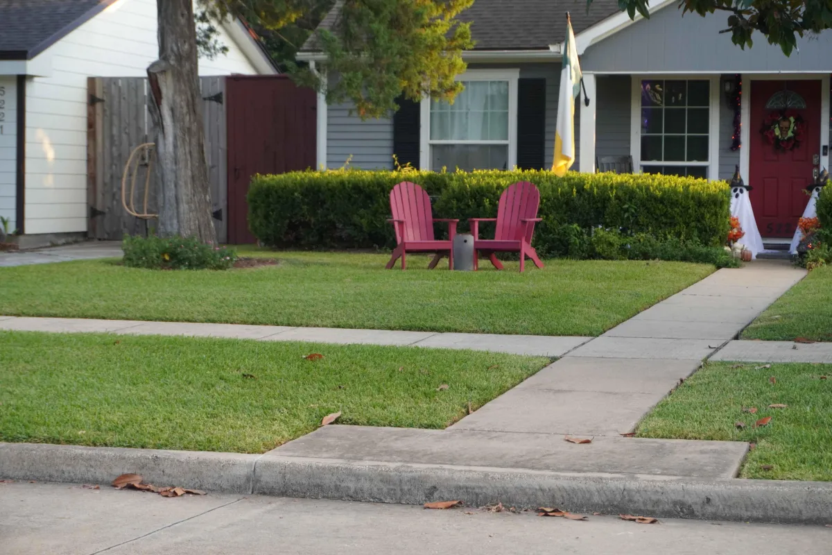 front lawn cut for the holiday season