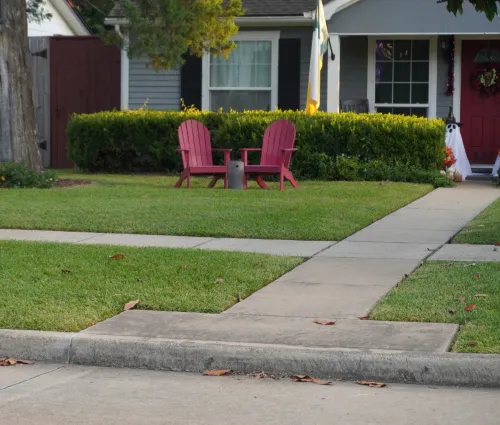 front lawn cut for the holiday season