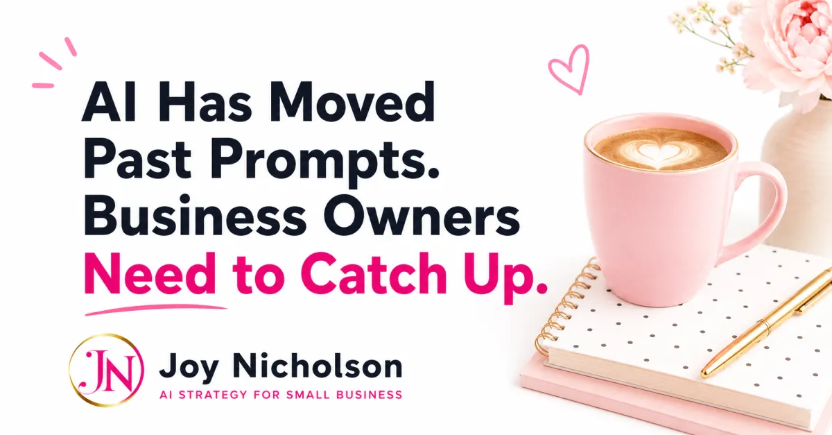 A pink cup and white and pink notebook. A blog thumbnail.
