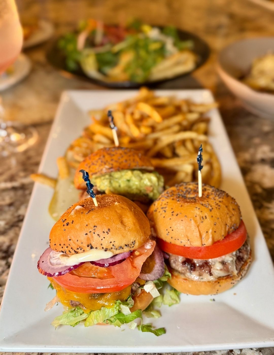 Burger Sliders with fries