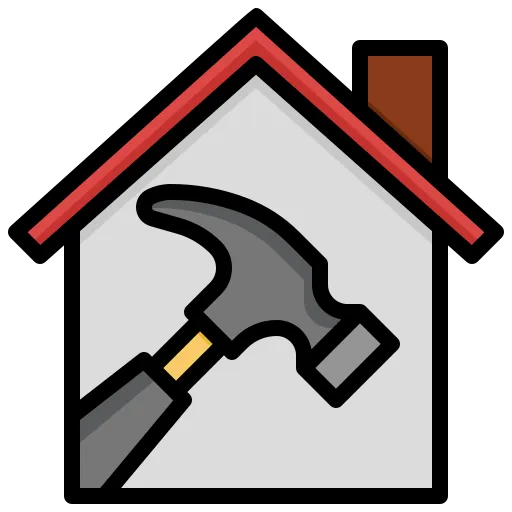 Animated picture of a house with hammer