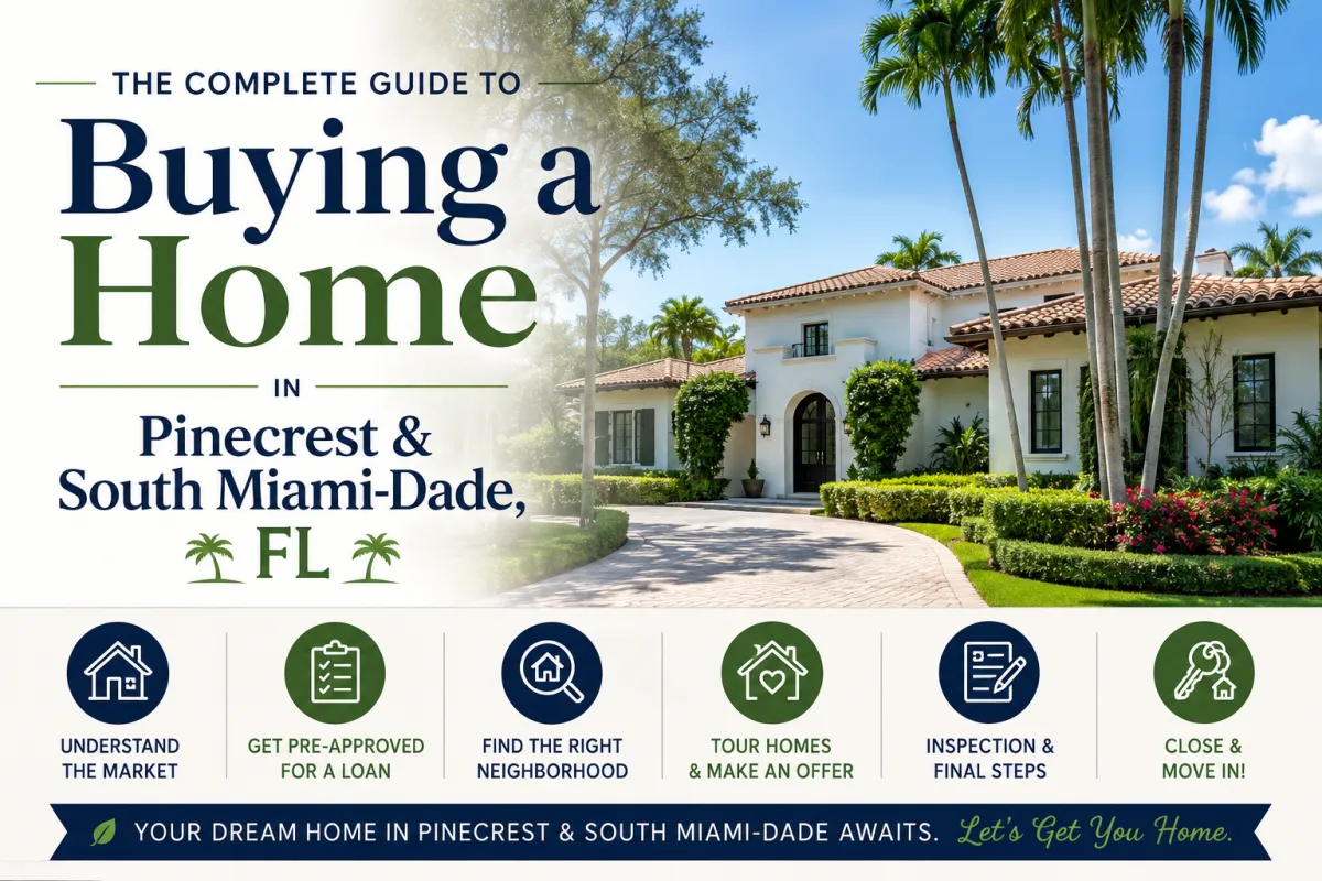 Luxury single-family homes on a tree-lined street in Pinecrest, South Miami-Dade, FL