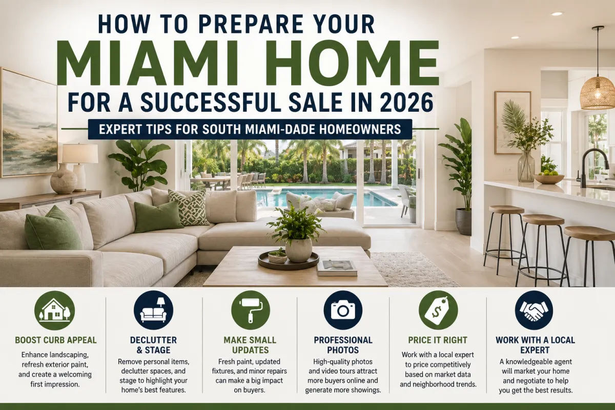 Homeowner preparing a Miami home for sale in 2026 with curb appeal improvements and staging in South Miami-Dade