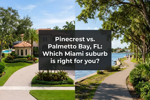 Aerial view of Pinecrest and Palmetto Bay neighborhoods in Miami