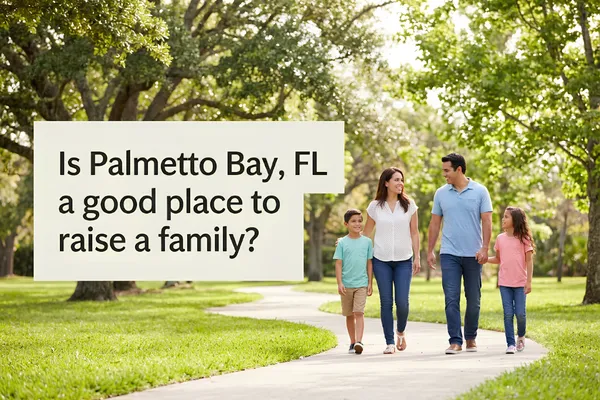 Diverse family walking with children in Palmetto Bay park