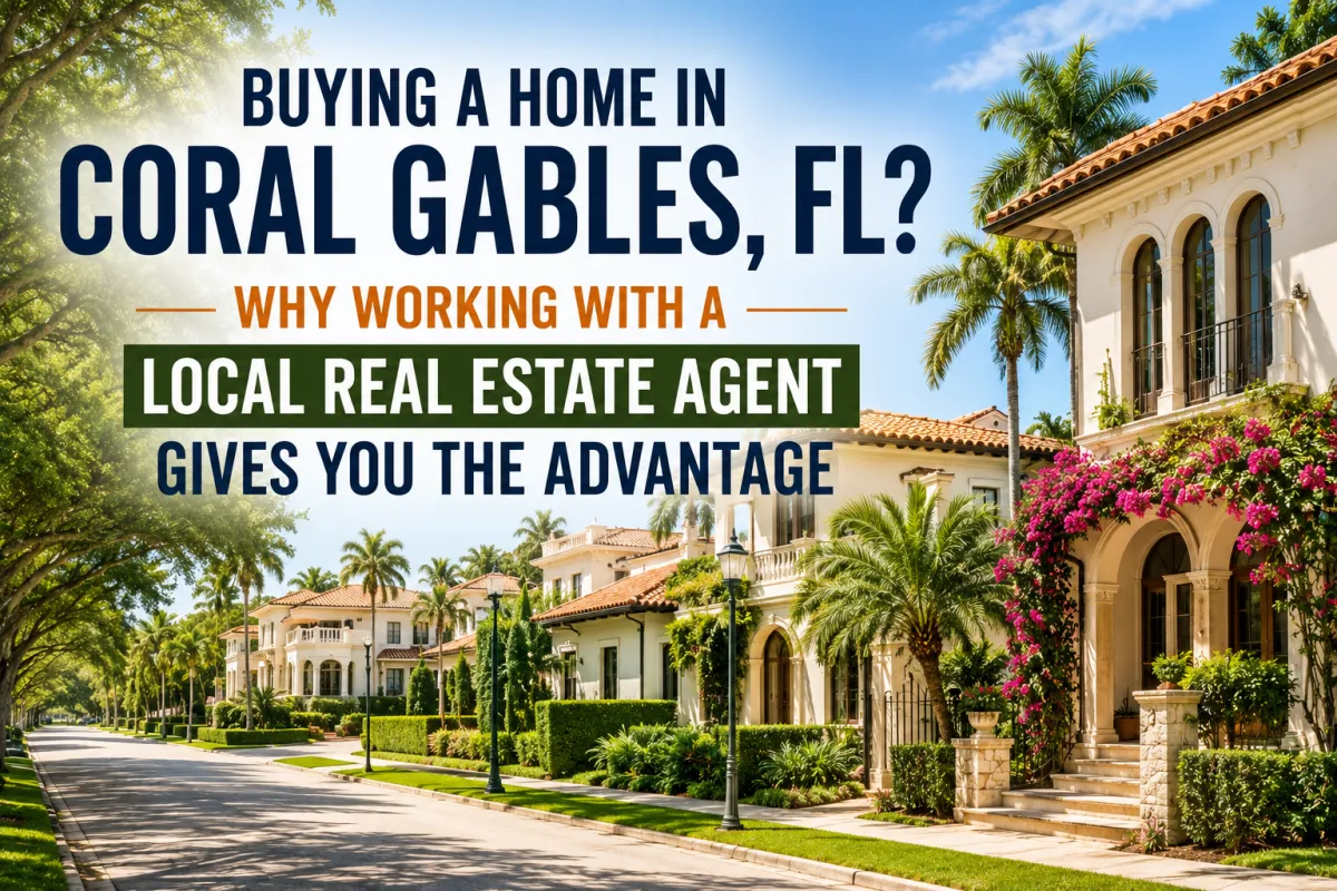 Luxury homes along a beautiful tree-lined street in Coral Gables, Florida