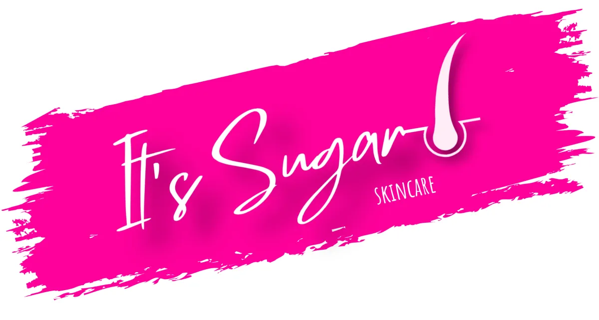 It's Sugar! logo in white text on bright pink sugar paste wipe background
