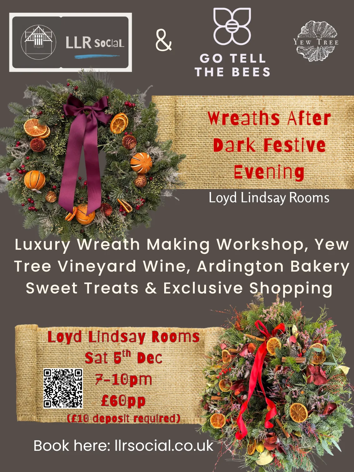 Wreath making luxury workshop evening 05.12.2026 poster
