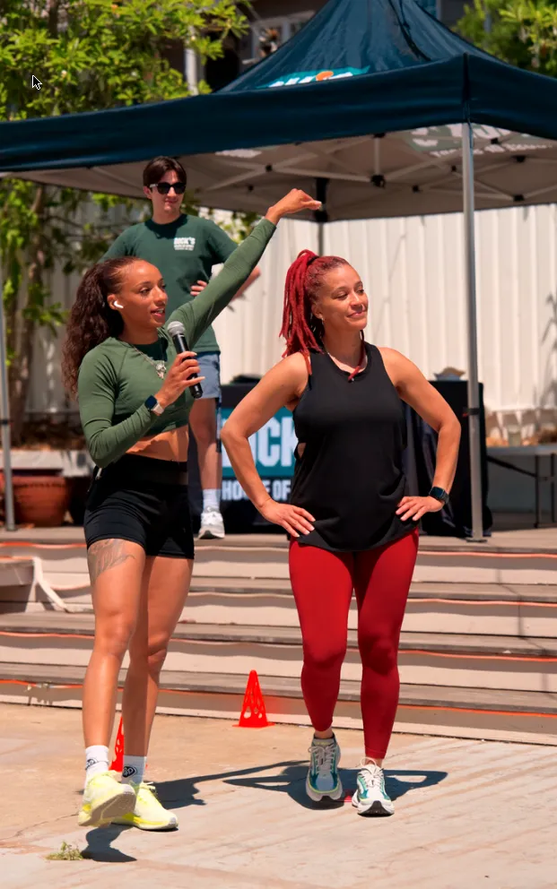 Breezy Fit Co founder leading an outdoor community workout