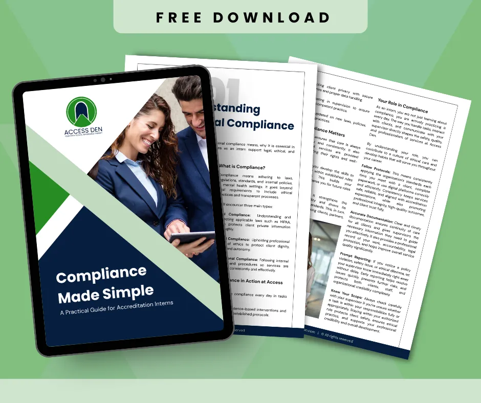 A free digital resource simplifying compliance for accreditation interns.