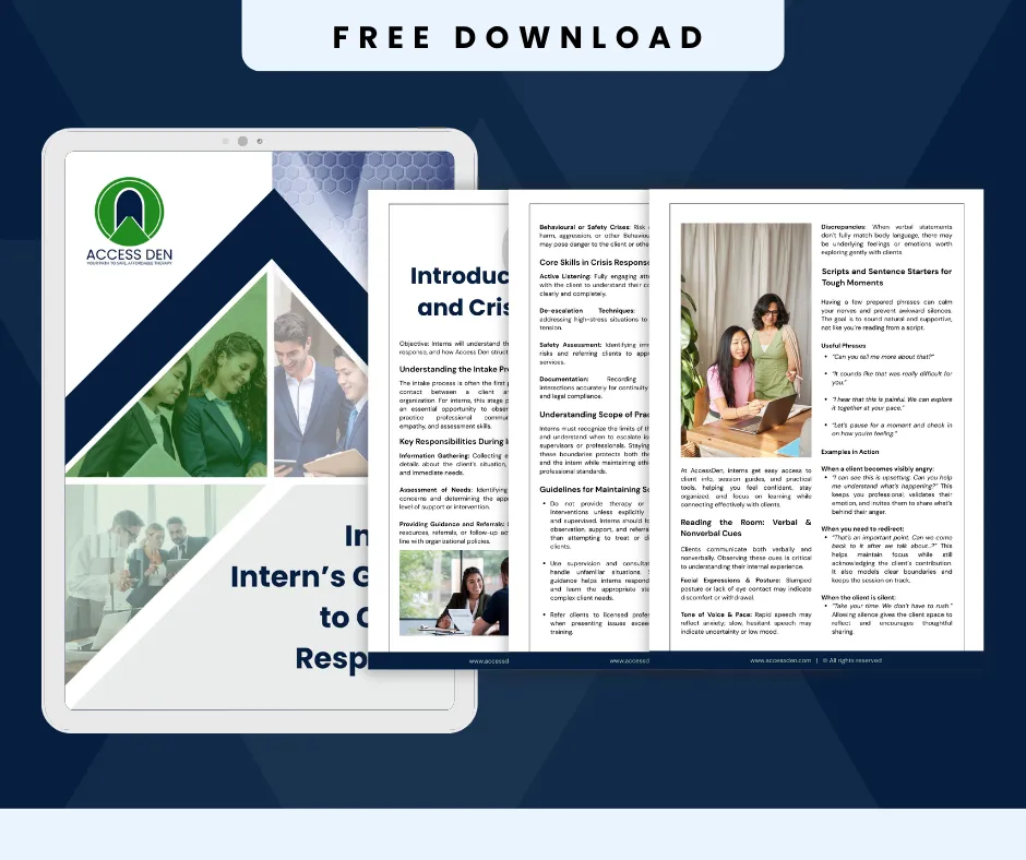 A free digital resource teaching intake interns how to respond to crises professionally.