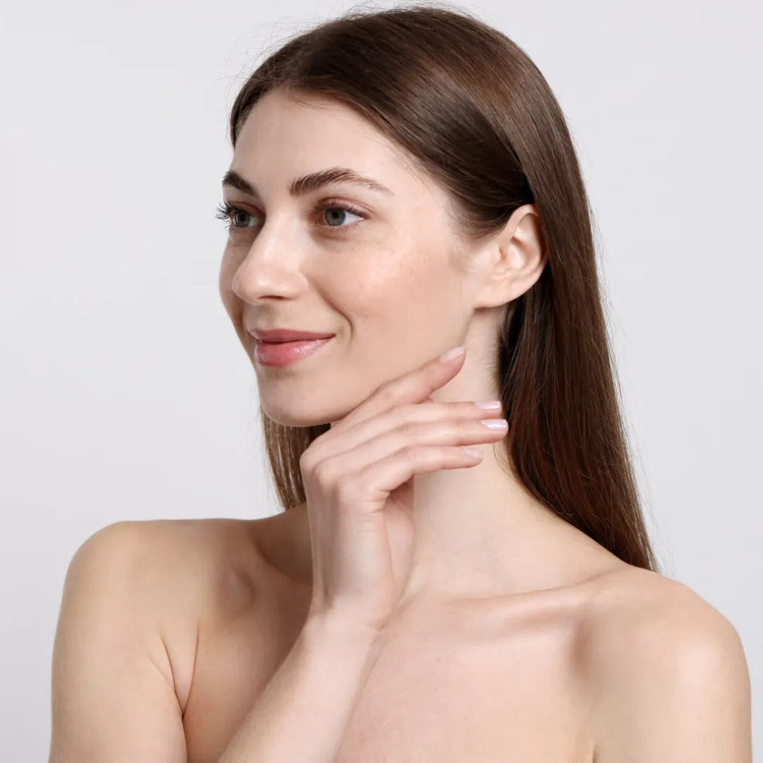 After chin waxing skincare concept