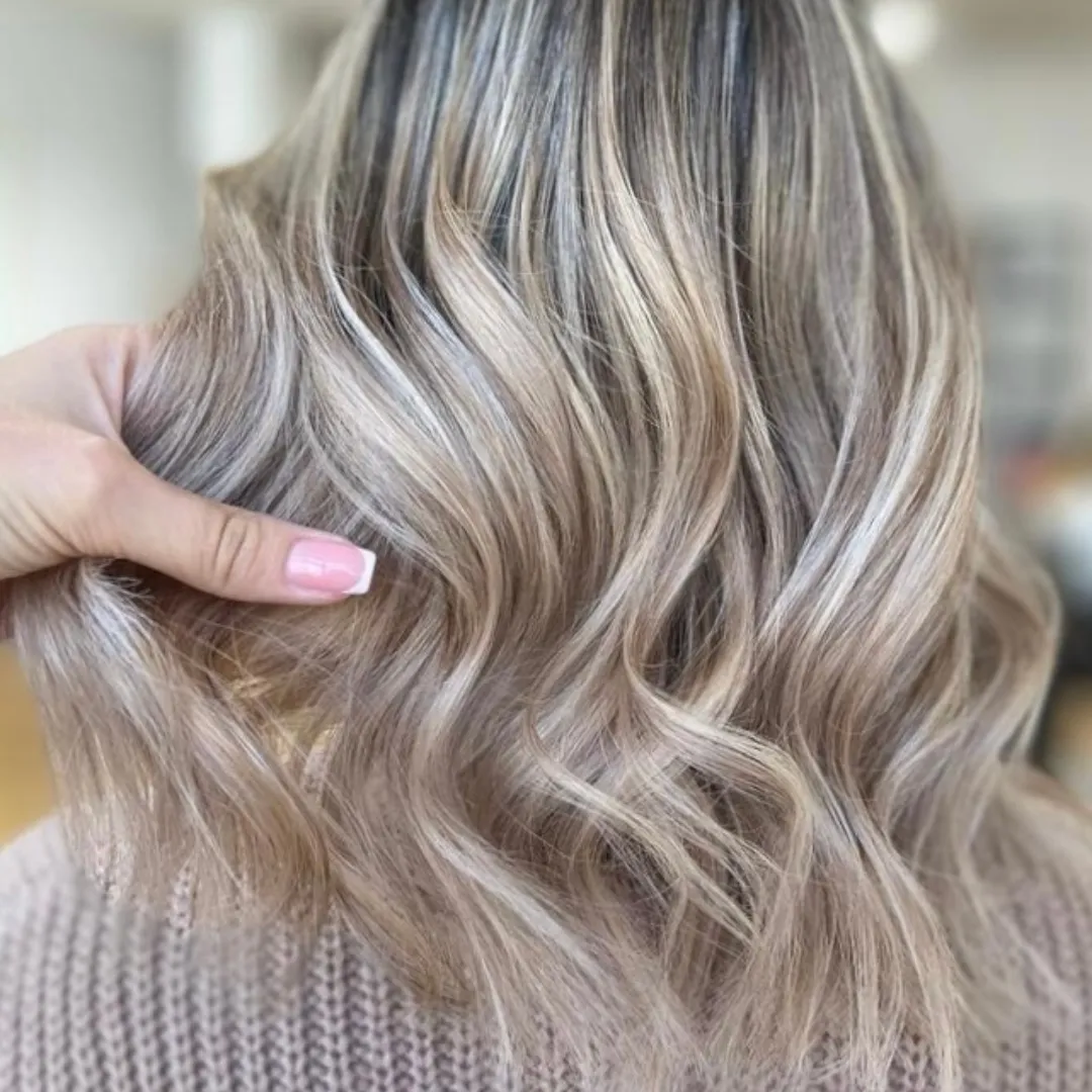 Soft balayage color with natural dimension