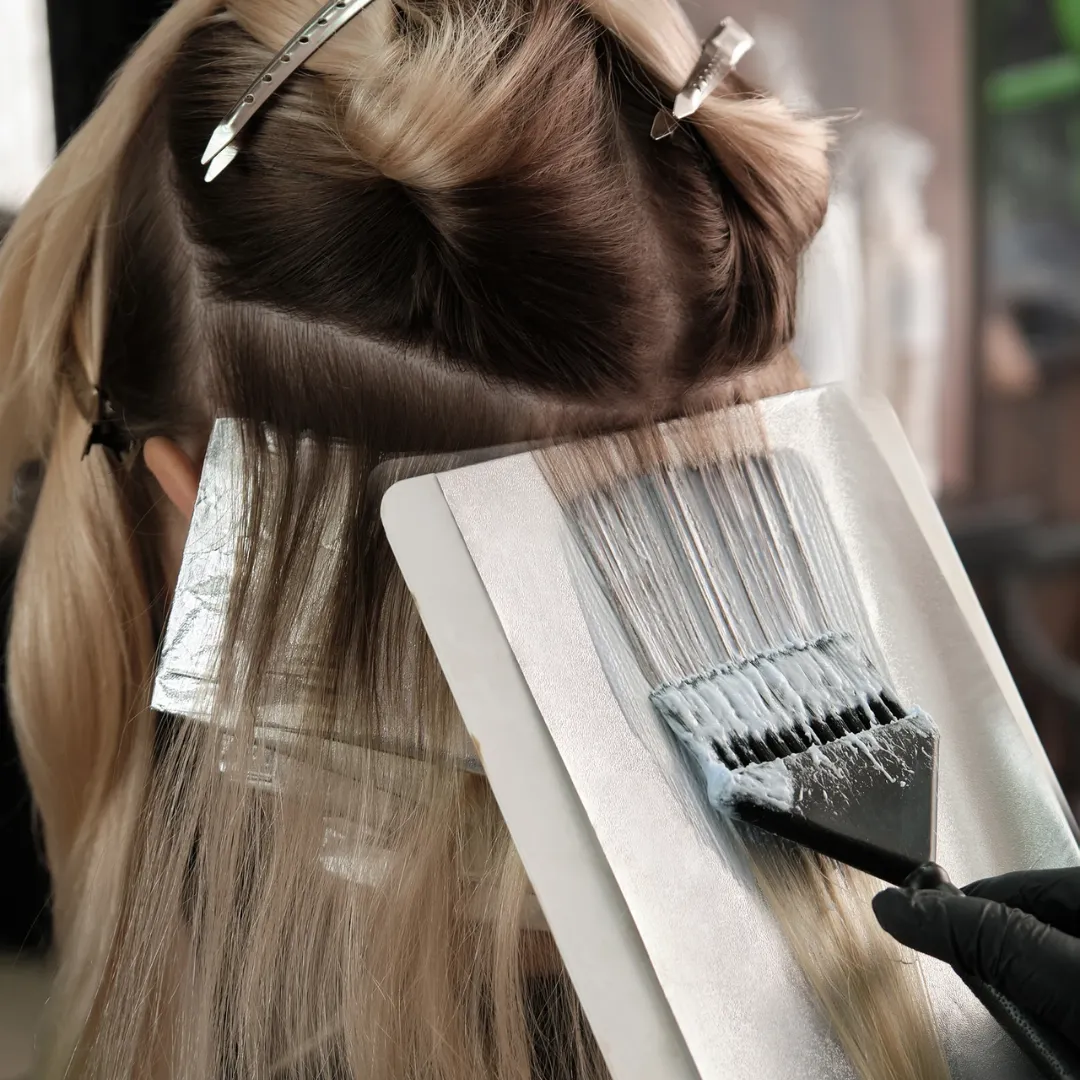 Balayage hair color with soft blended highlights