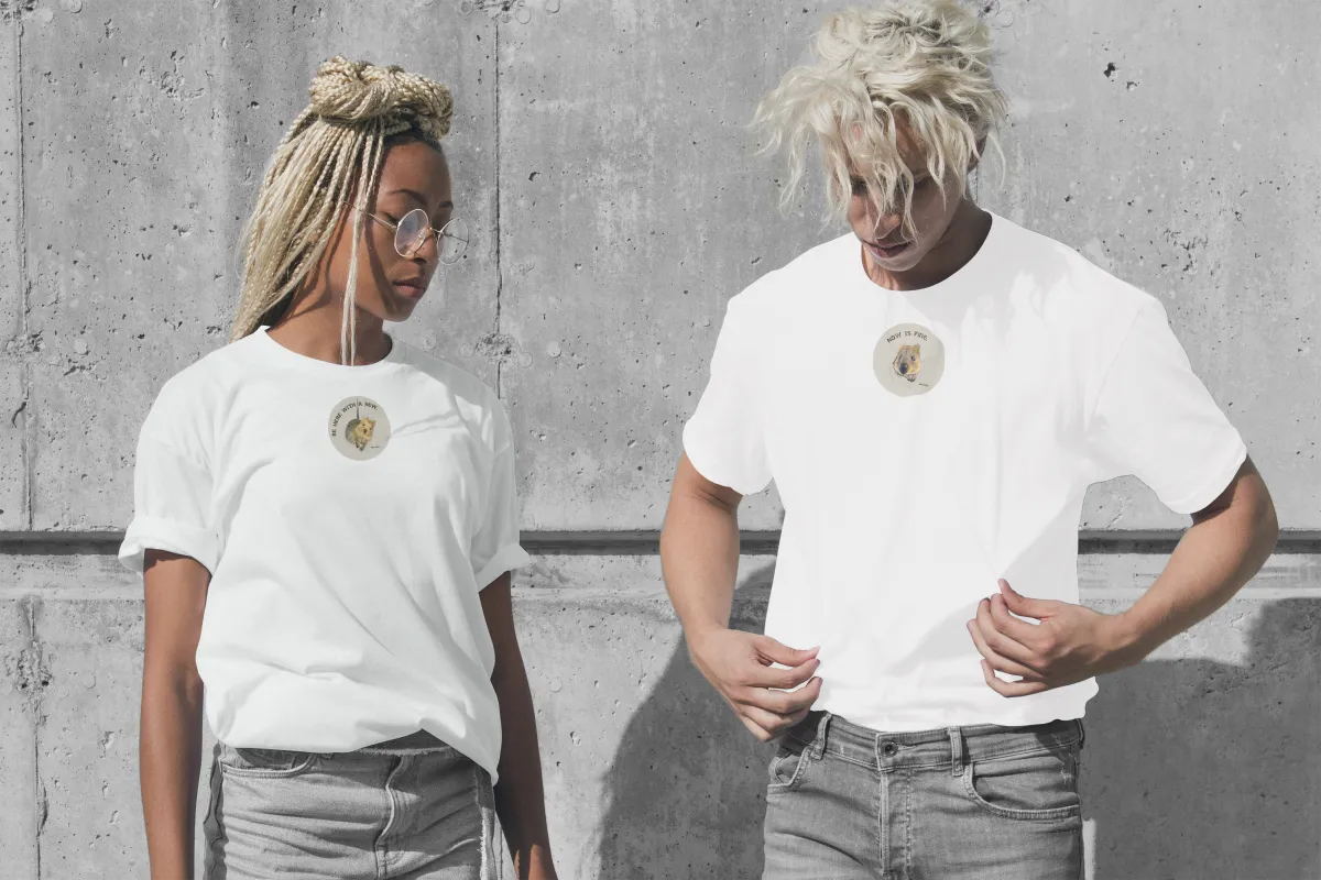 Model wearing QKK PEP tee - lifestyle