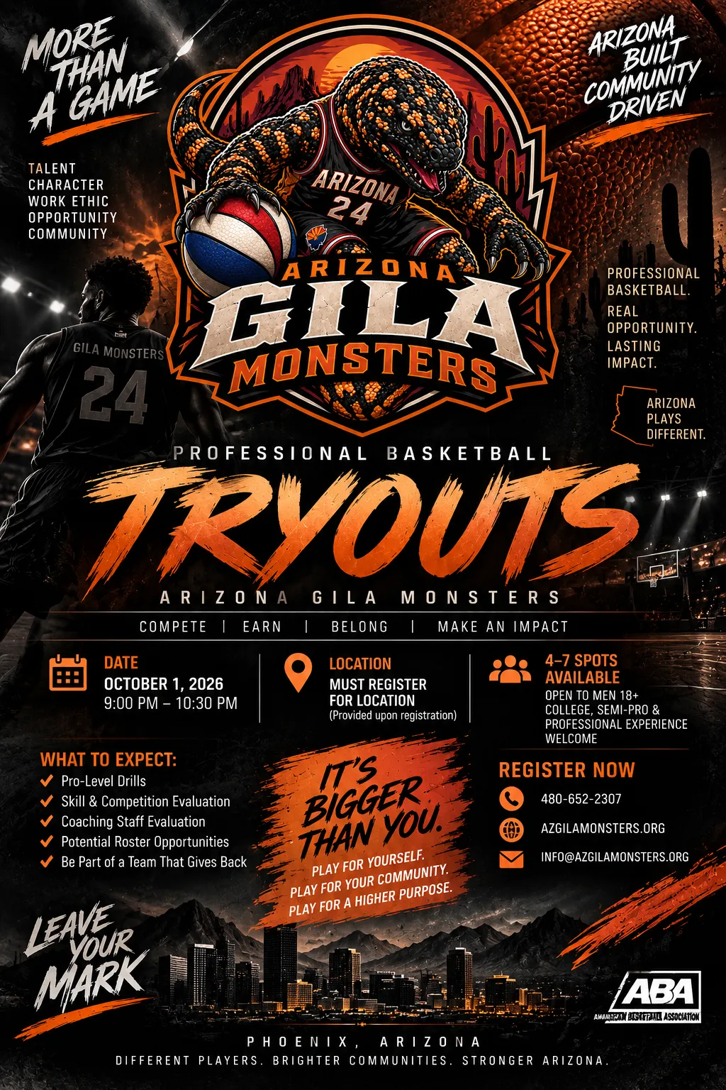 Tryout Night: The 2026-27 Gila Monsters Take the Court Tonight