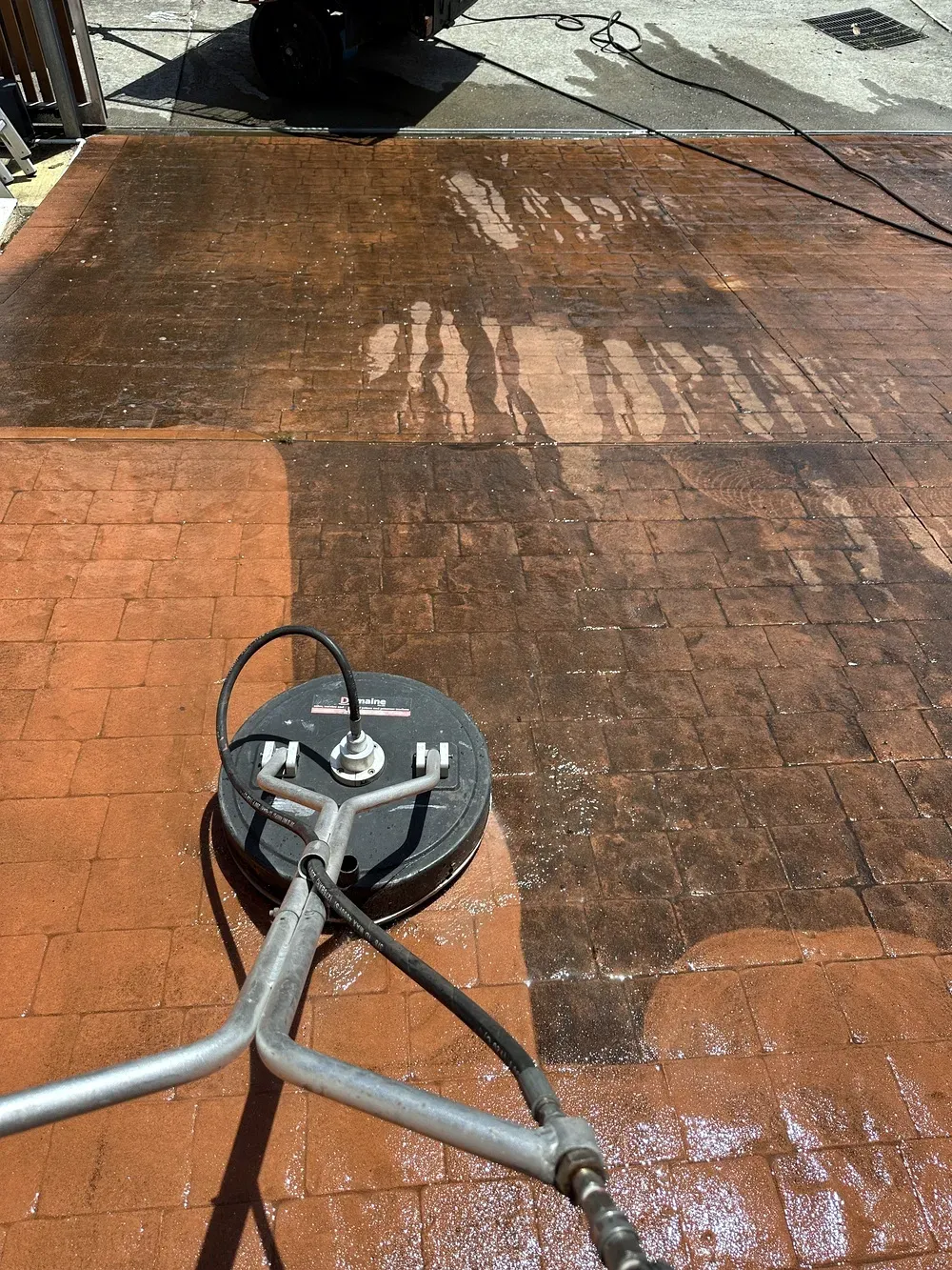 Pavers, half cleaned