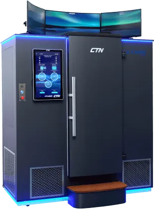 Op deze afbeelding zien we een hyperbare zuurstof cabine waarin je gaat liggen voor mentale helderheid en vitaliteit