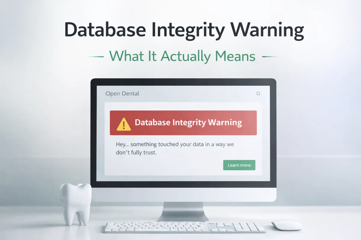 Open Dental Database Integrity Warning, What It Means and What to Do