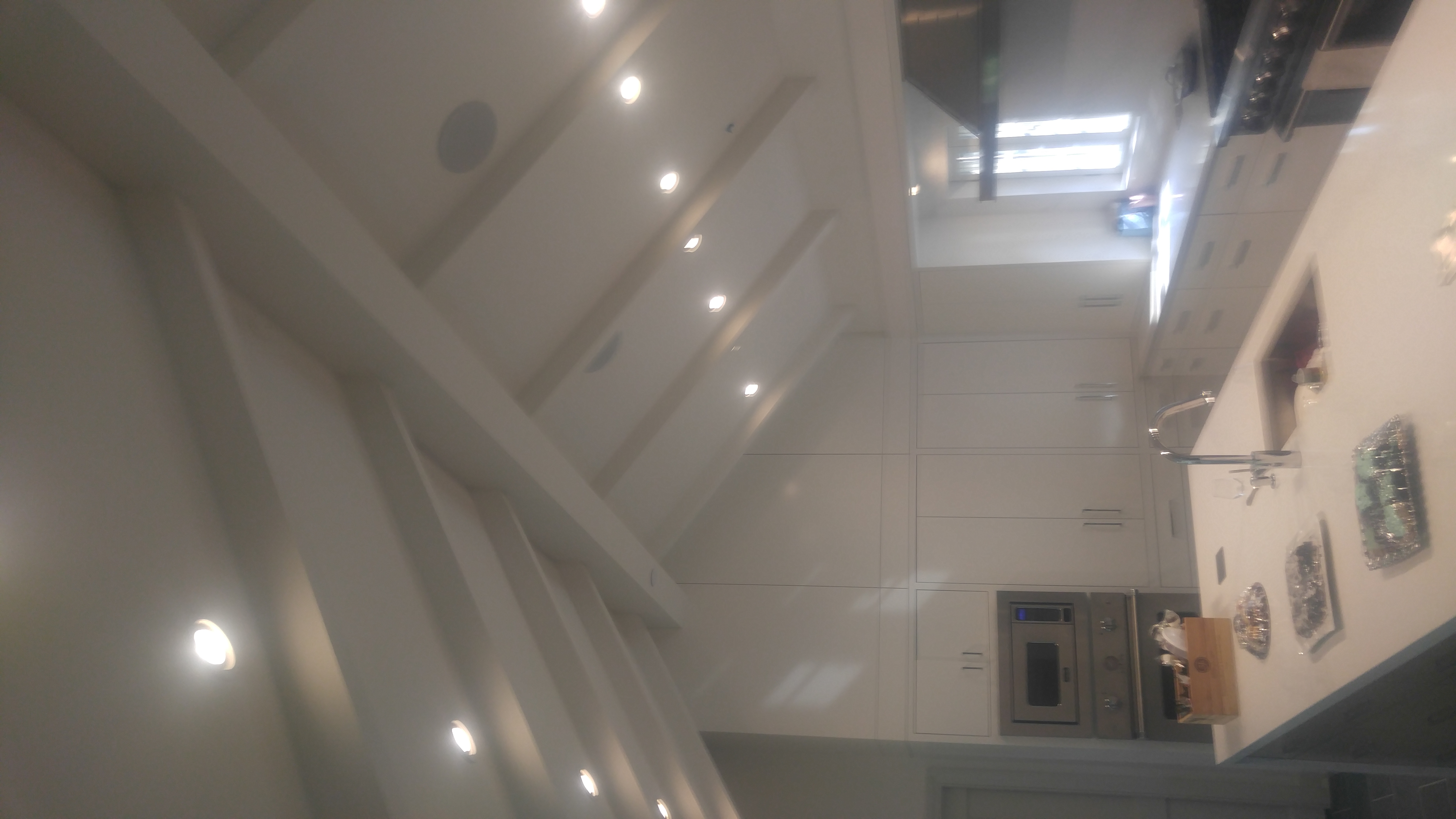 recessed ceiling lighting in vaulted ceiling kitchen renovation Westchester NY