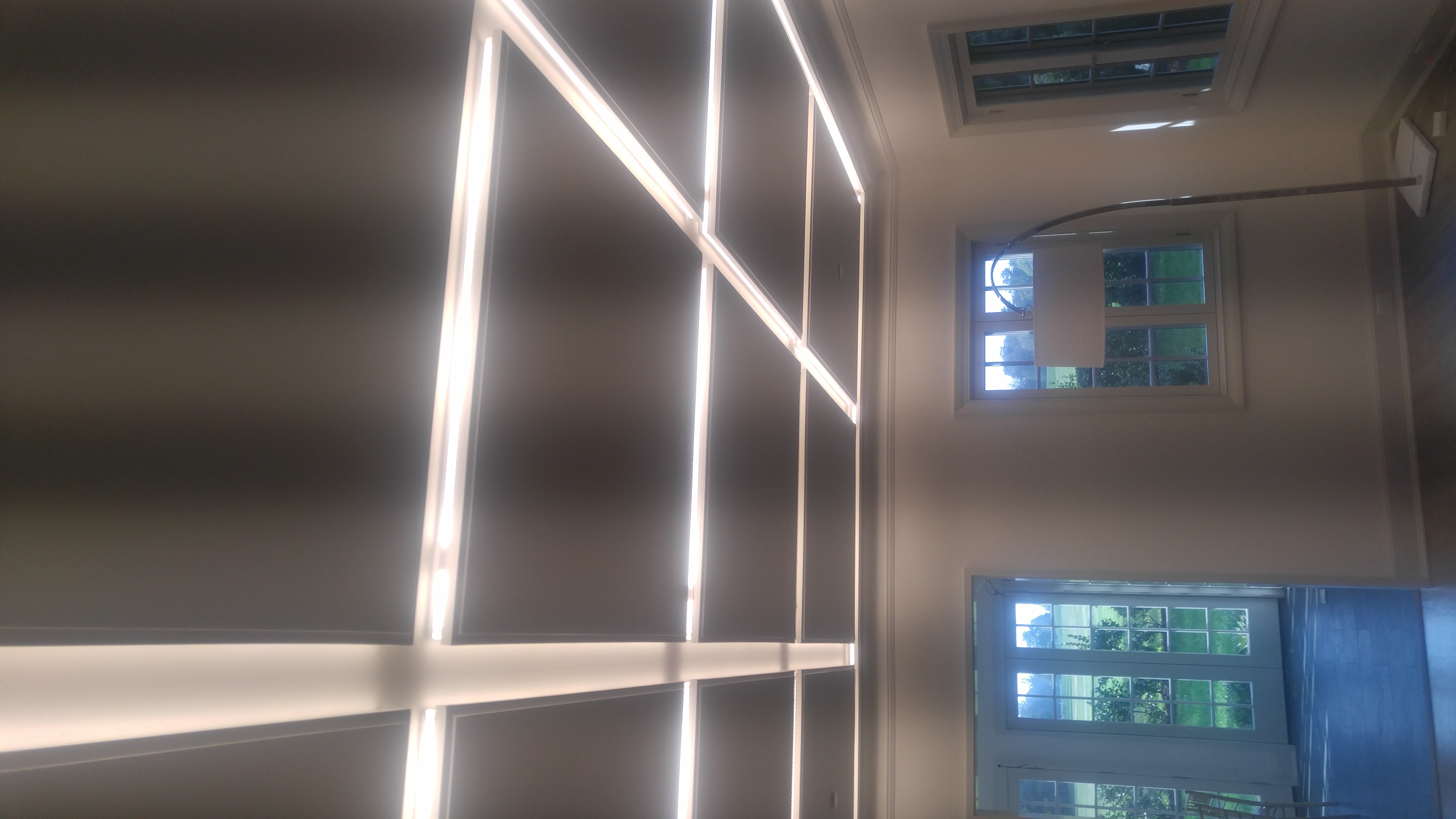 modern LED ceiling lighting grid installation in residential home Westchester NY
