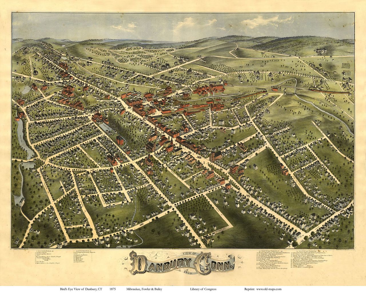 Danbury, CT Picture Map, where our residential electrician handles wiring, panel upgrades, and EV chargers.