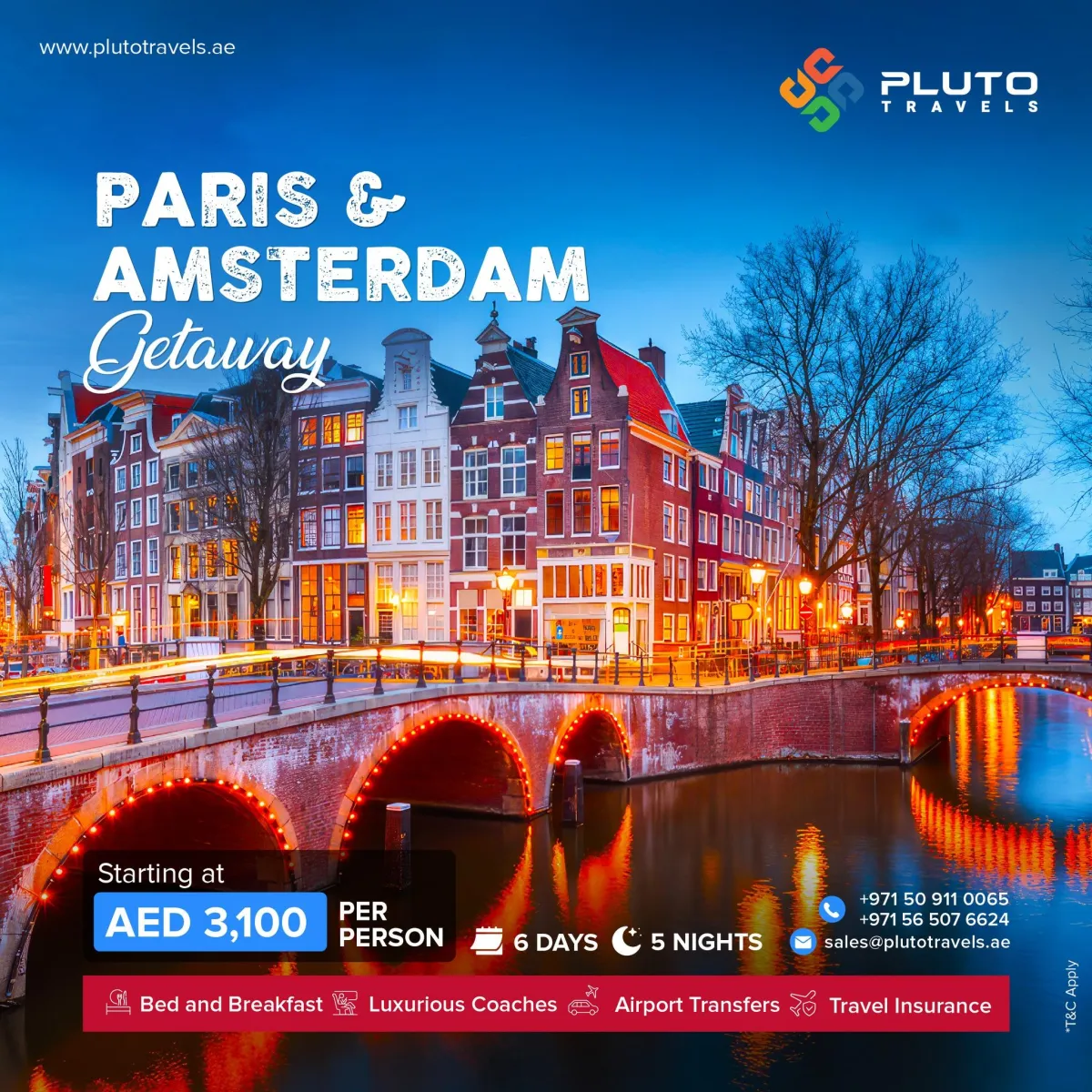 Explore Pairs and Amsterdam with Pluto Travels