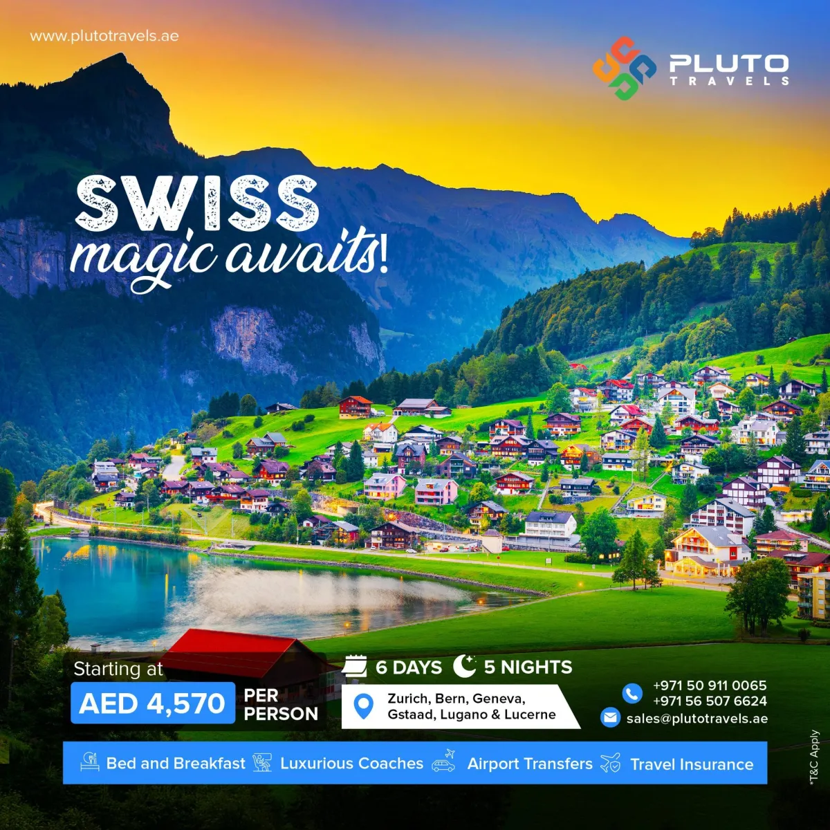 Explore Switzerland! Packages starting from AED 4,570/person