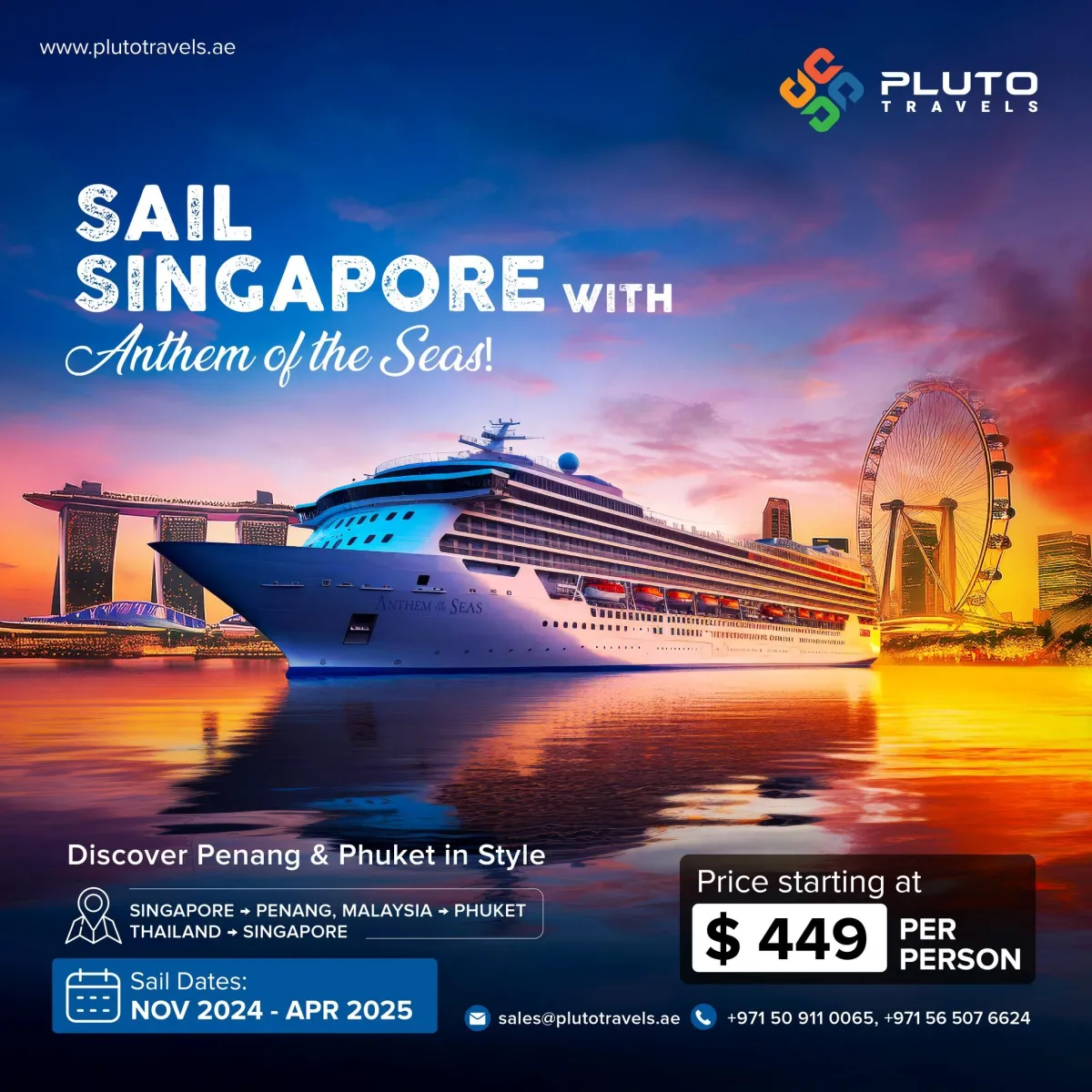 Set Sail To Singapore! Packages starting from $449/persona