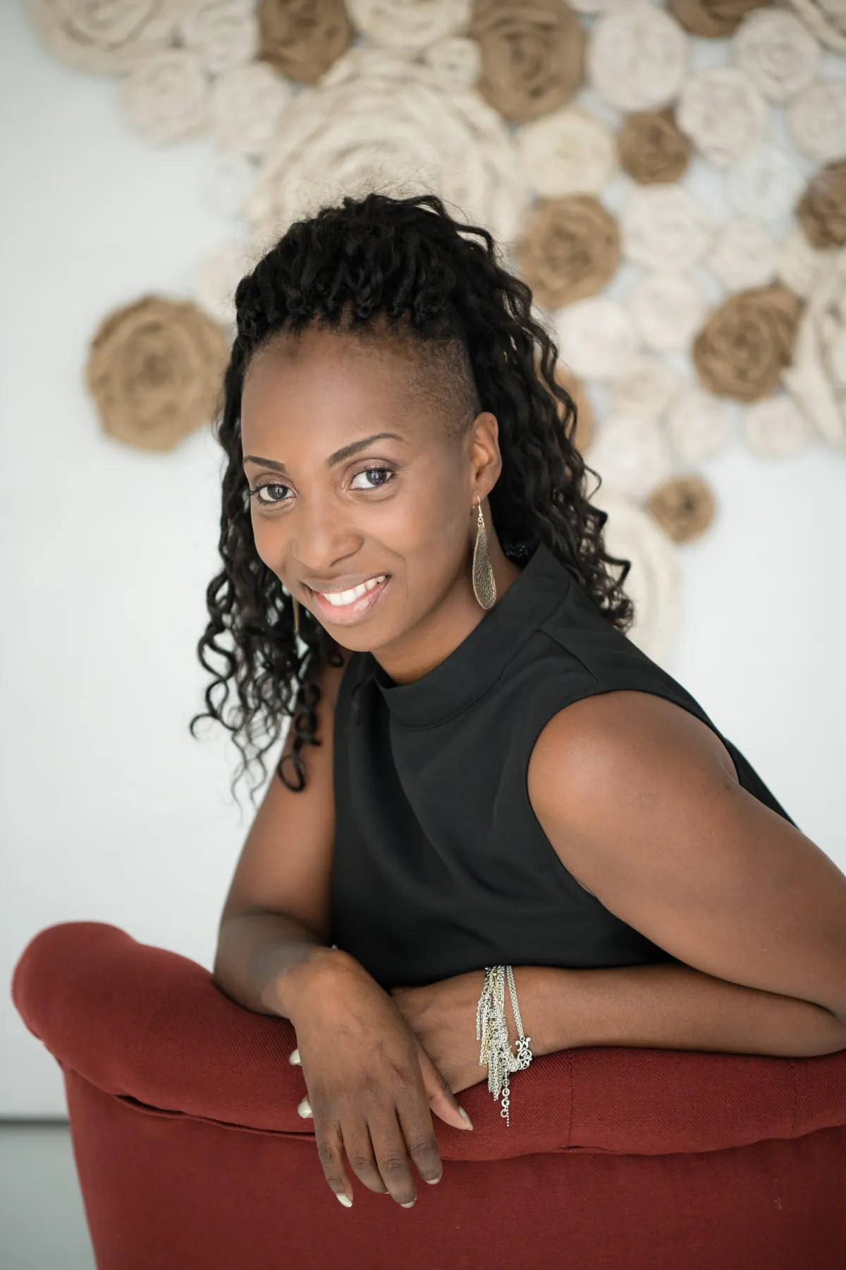 Portrait of Elara, soulful astrologer and coach