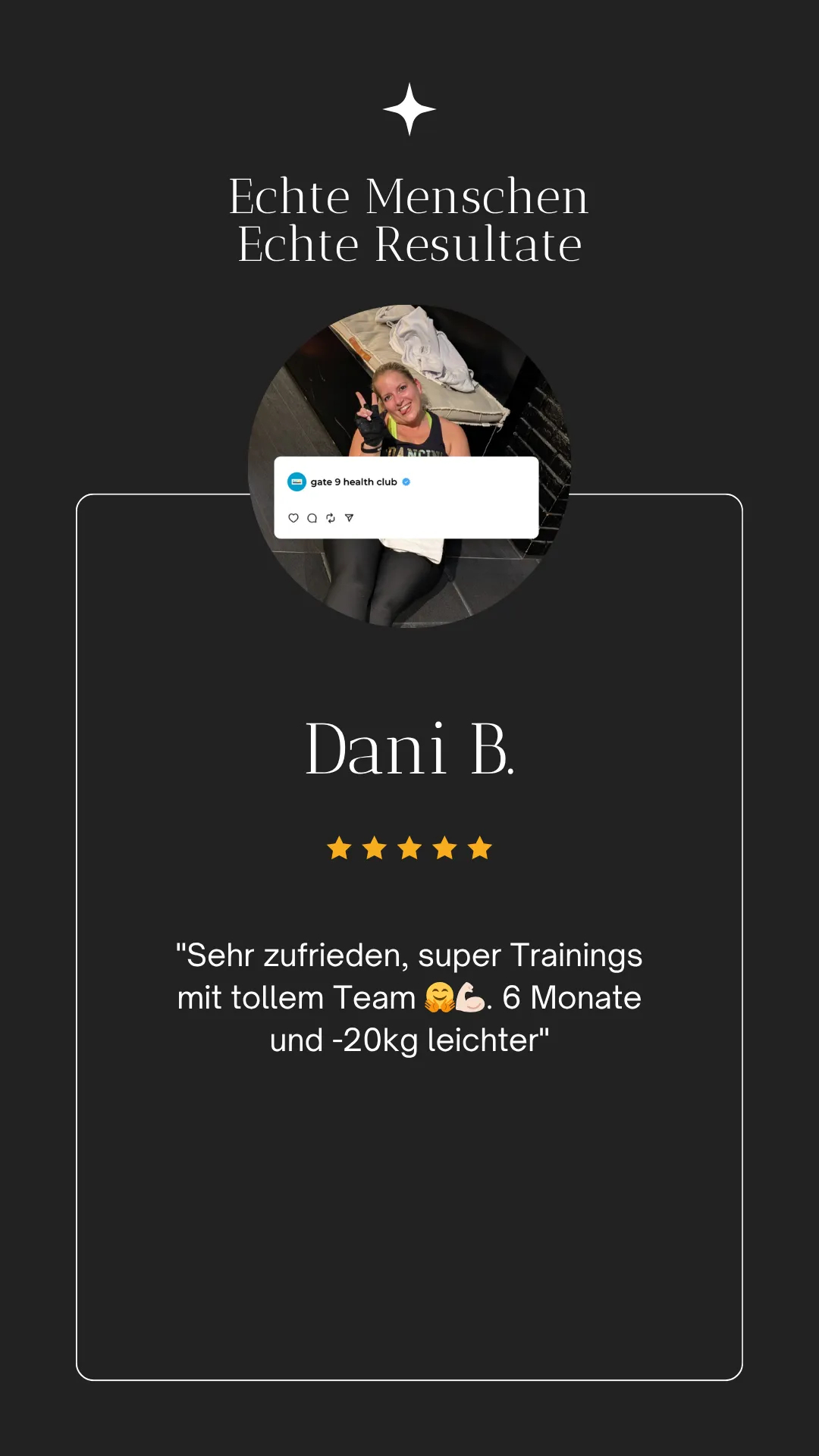 Dani B. – Mitglied GATE 9 Health Club Wien, Erfolgsgeschichte Gewichtsabnahme